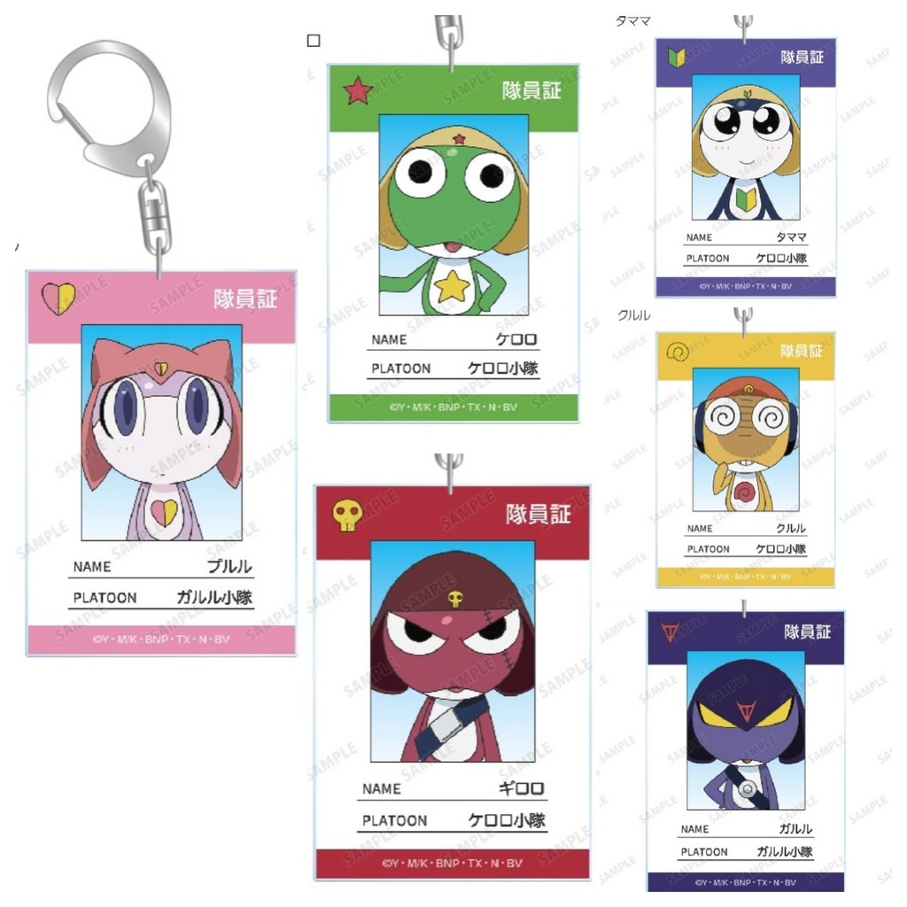 Keroro อะนิเมะพวงกุญแจอะคริลิครูป Key Chain การ์ตูนตัวอักษรจี้พวงกุญแจอุปกรณ์เสริม