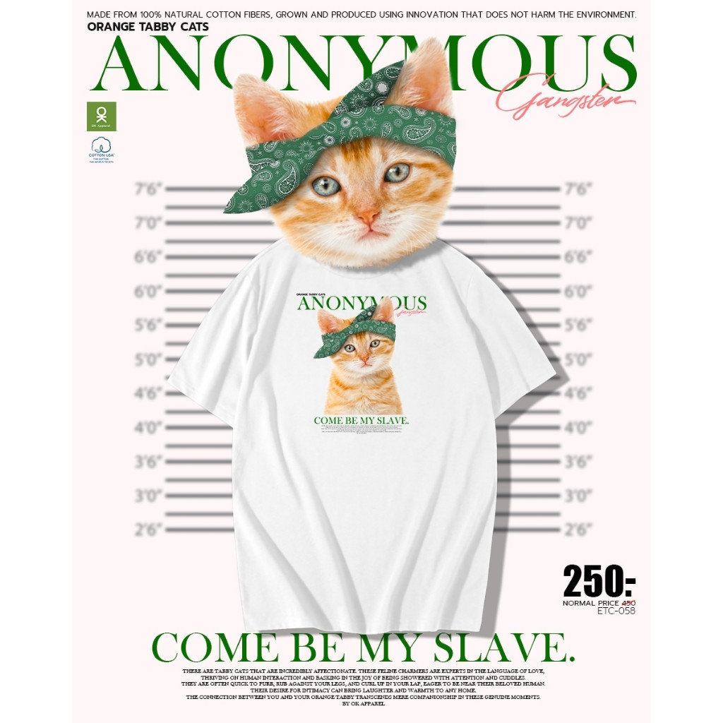 OK Apparel เสื้อยืดคอกลม ลายเท่ ขนาดโอเวอร์ไซส์