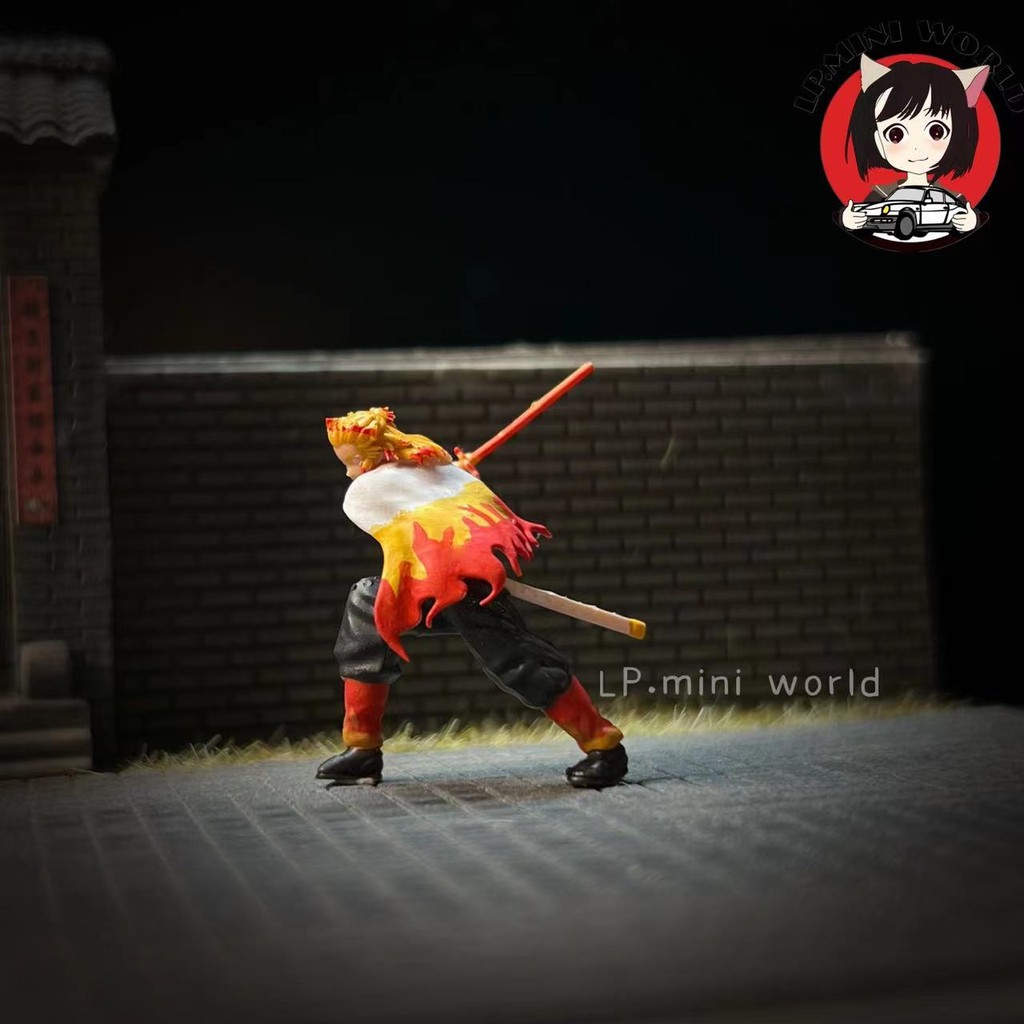 LP ผลิต 1/64 ตุ๊กตารุ่น Demon Slayer เปลวไฟคอลัมน์เสียงคอลัมน์ Micro รุ่น