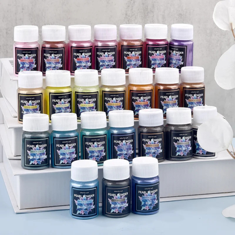 20ml Mica Powder Colorant Powder Pigment สําหรับสบู่อาบน้ําทําเรซิ่น Pearlescent Pigment มือทํา