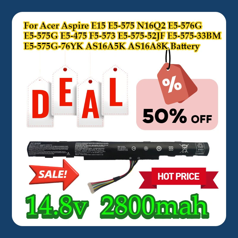 สําหรับ Acer Aspire E15 E5-575 N16Q2 E5-576G E5-575G E5-475 F5-573 E5-575-52JF E5-575-33BM E-76YK AS