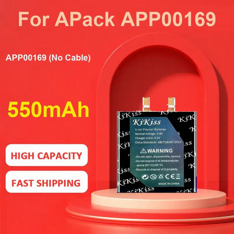 แบตเตอรี่ KiKiss สําหรับ APack APP00169,APP00169 (ไม่มีสาย),550mAh