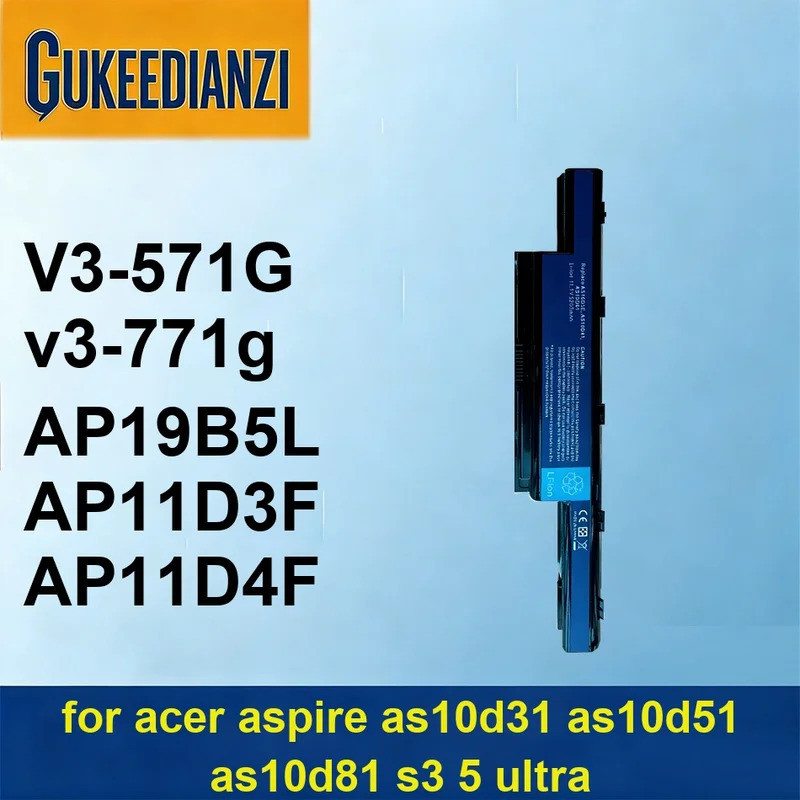 แบตเตอรี่แล็ปท็อป Stable AP19B5L AP11D3F AP11D4F V3-571G V3-771G 0-3000mAh สําหรับ Acer Aspire as10d