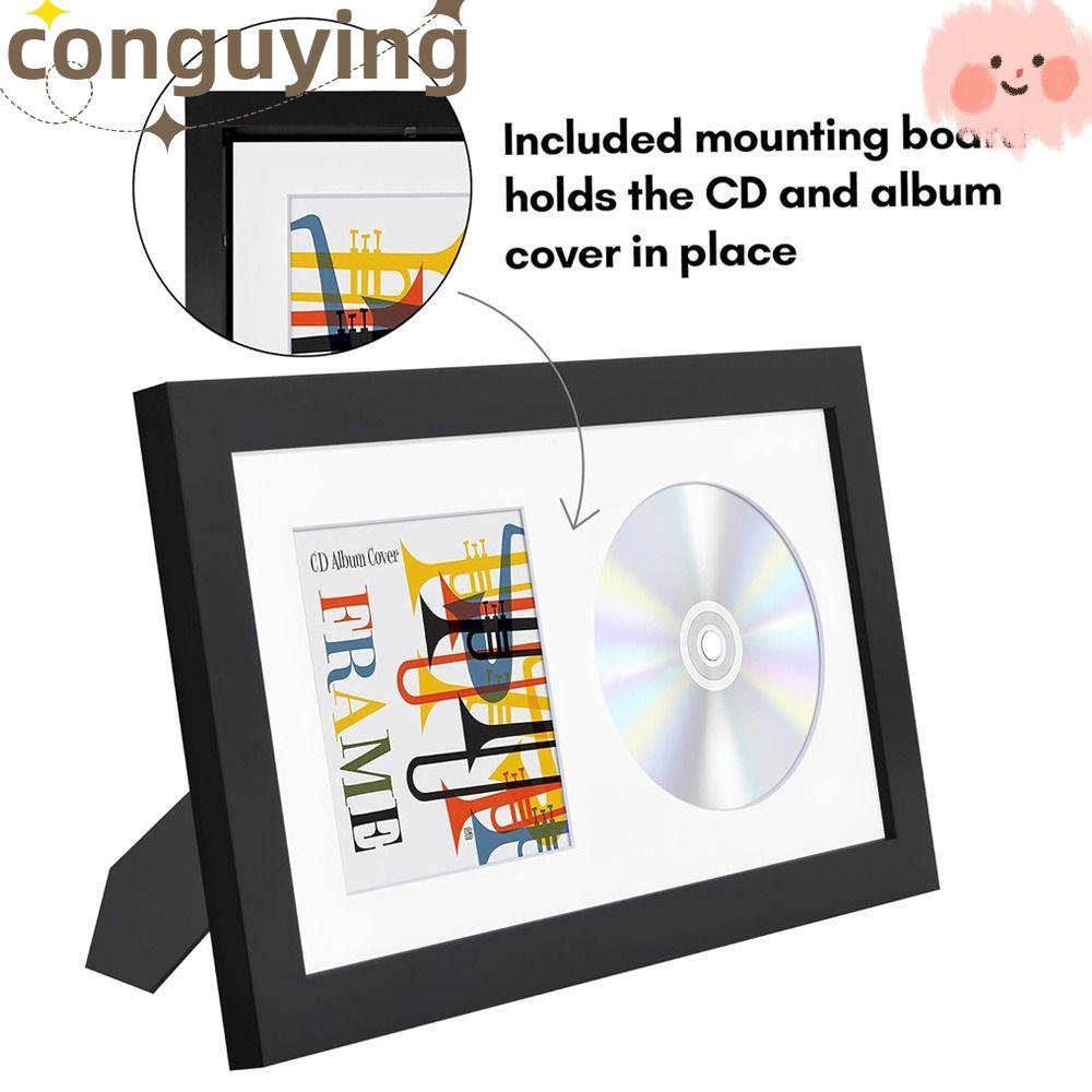 PONGUX CD Frame Display ,สะสมทนทาน CD Display Frame, Handmade Tabletop Display Wall Mountable Disc F
