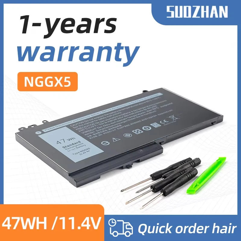 SUOZHAN NGGX5 แบตเตอรี่แล็ปท็อปสําหรับ Dell Latitude E5270 E5470 M3510 E5570 JY8D6 E5550 954DF 0JY8D