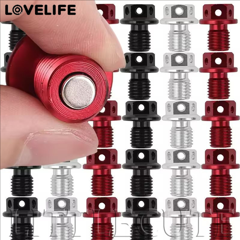 [AUTO & 3C] 1/3/5PCS - Motorcycle Magnet Black / White / Red Oil Pan Screw Oil Drain Plug Engine Spump Bolt Adsorb Metal Shavings Magnet /Good Price