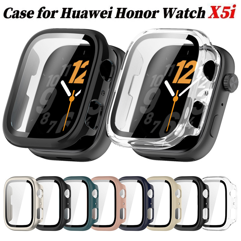 กระจกนิรภัยฝาครอบป้องกันเต็มรูปแบบสําหรับ Honor Watch X5i Hard PC กันชนป้องกันหน้าจอ