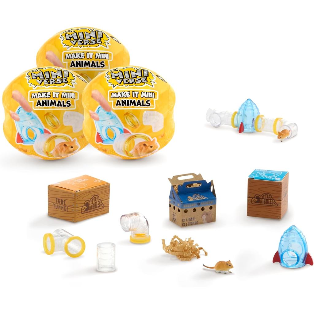 MGAs Miniverse Make It Mini Animal Series 2 (3 แพ็ค) ของสะสมขนาดเล็ก, Mystery Pack, DIY, งานฝีมือ, เ