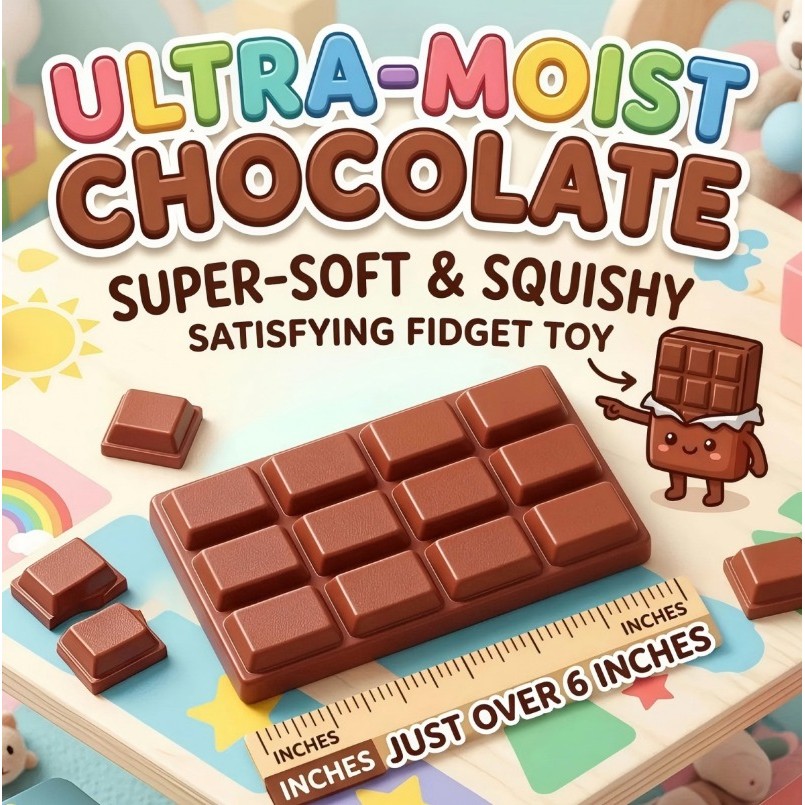 ซอฟท์ช็อกโกแลต Squish ของเล่นช้า Rebound Squeeze Squish Anti-stress Fidget ของเล่นความเครียดบรรเทาออทิสติกของขวัญ Decompression