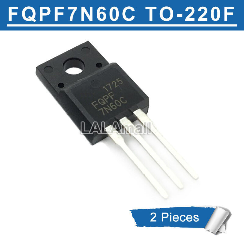 2pcs FQPF7N60C TO-220F FQPF 7N60C FQPF7N60 7N60 TO220F 700V/6A MOSFET ทรานซิสเตอร์ใหม่เดิม