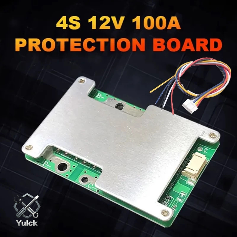 1PCS BMS 4s 12v 100a lifepo4 แบตเตอรี่ลิเธียมบอร์ดพร้อม power battery balance/enhance pcb บอร์ดป้องกัน