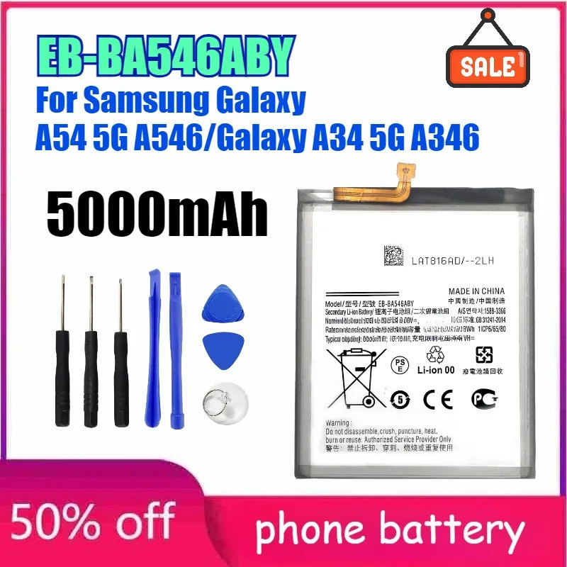 EB-BA546ABY 5000mAh แบตเตอรี่โทรศัพท์สําหรับ Samsung Galaxy A54 5G A546/Galaxy A34 5G A346 แบตเตอรี่