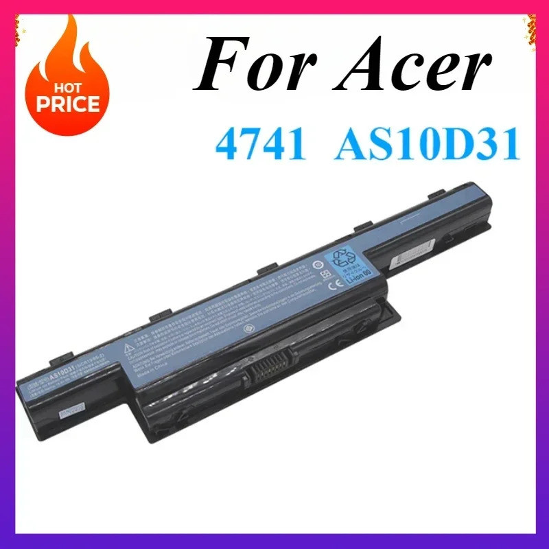 แบตเตอรี่แล็ปท็อป 6 เซลล์ 10.8V 4400mAh สําหรับ Acer AS10D31 AS10D51 AS10D71 AS10D81 สําหรับ Aspire 