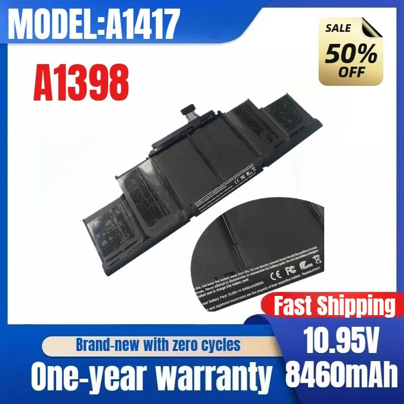 แบตเตอรี่สําหรับ A1417 A1494 A1618 MacBook Pro 15 "A1398 แบตเตอรี่แล็ปท็อปเปลี่ยนแบตเตอรี่เดิมราคาต่