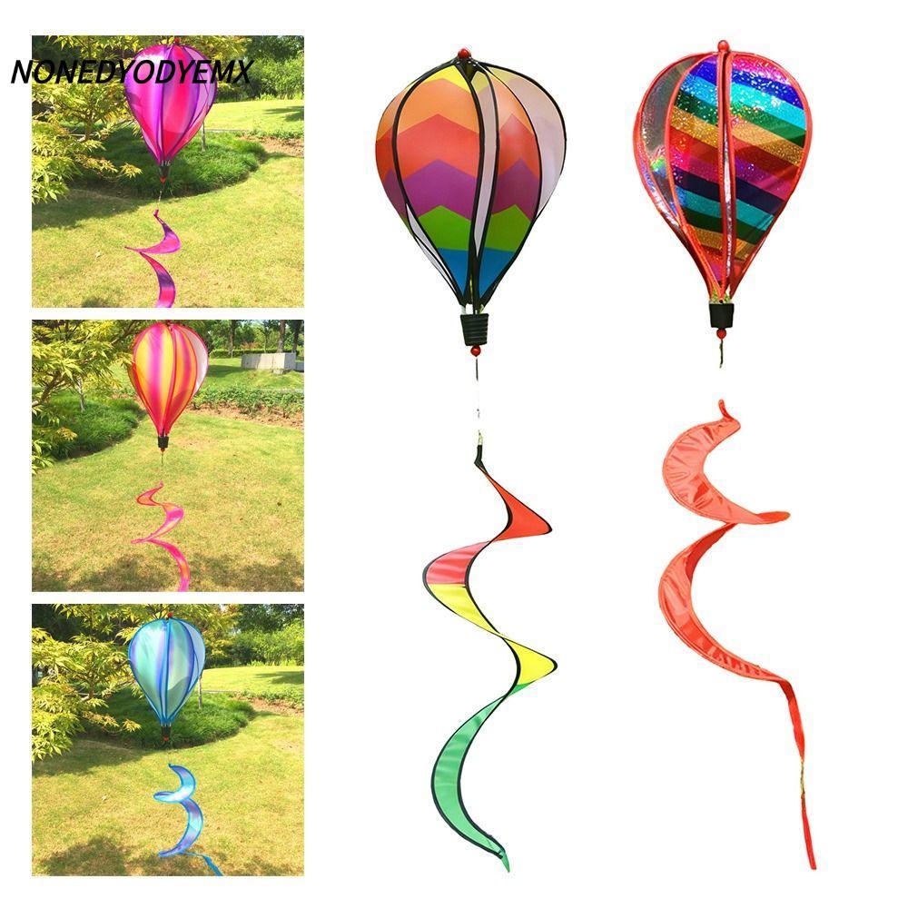 NONDYOMX ลูกโป่งลมร้อน, วัสดุพลาสติกขนาดยักษ์ Wind Spinner, ฟิล์มโปร่งใสฟิล์มเปลี่ยนสีลายมัดย้อมสายรุ้งตกแต่งฉลอง