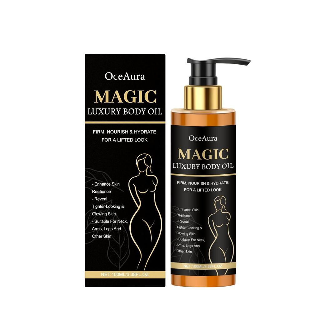 ​ Magic Firming Body Oil-Using ส่วนผสมพืชธรรมชาติ ใช้คอ แขน และขา พร้อมผลกระชับและชุ่มชื้น ให้ความชุ