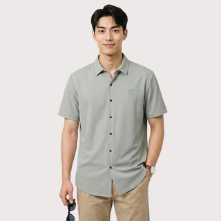 LTD เสื้อเชิ้ตแขนสั้น ผู้ชาย สีเขียวเข้ม | Short Sleeved Shirt | 03625
