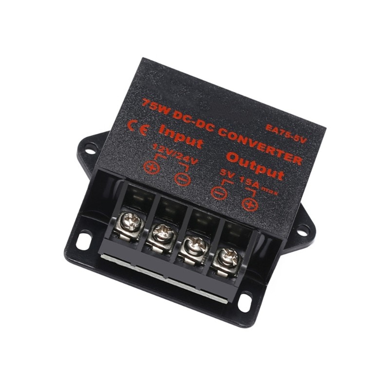 QUU 75W Power Supply Converters โมดูล DC12V 24V ถึง DC5V 15A สําหรับโครงการไฟ LED