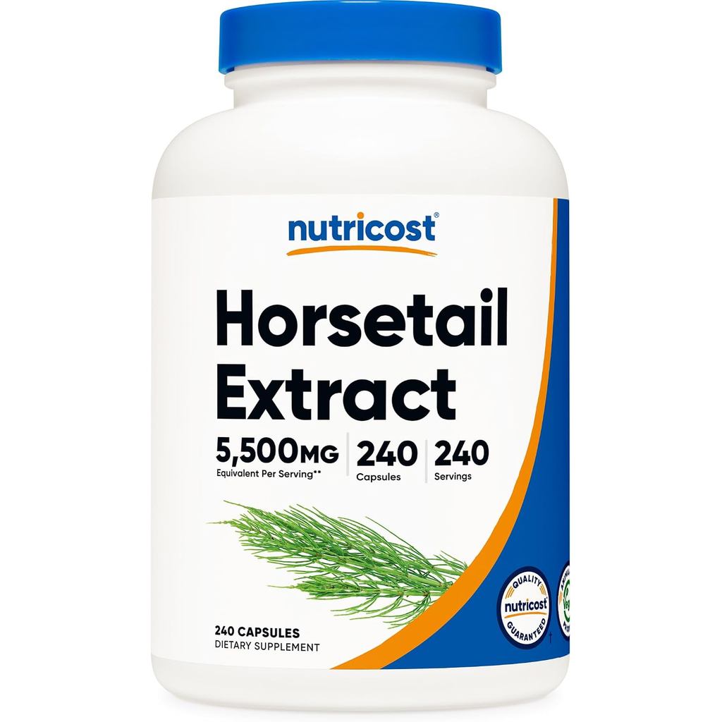Nutricot Horsetail Extract 240 แคปซูลสําหรับ 240 เสิร์ฟต่อขวด - ปลอดจีเอ็มโอและปราศจากกลูเตนมังสวิรั