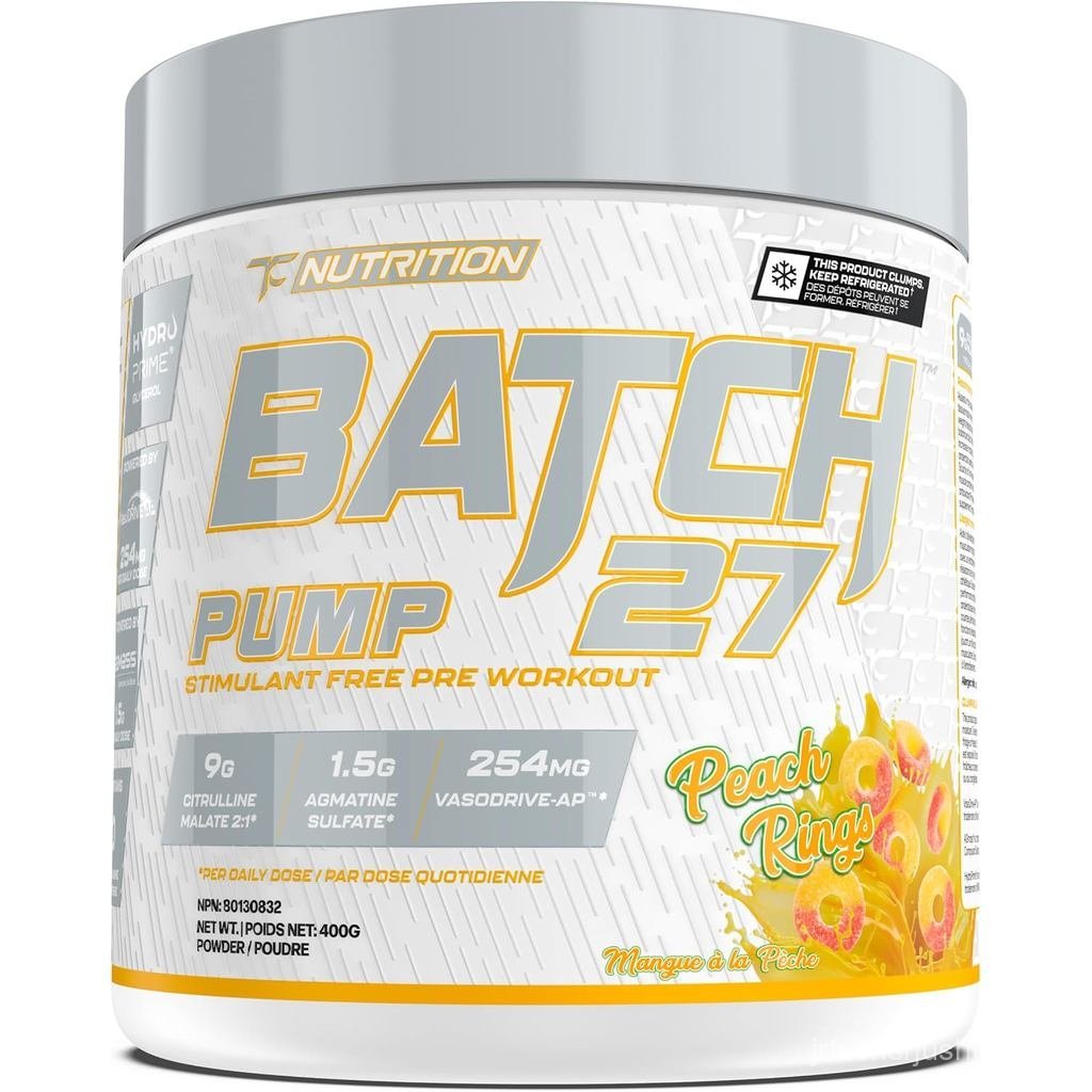 Batch 27 Stim Free Pre Workout for Men & Women - Intense Pumps & Performance - Caffeine Free Pre Wor