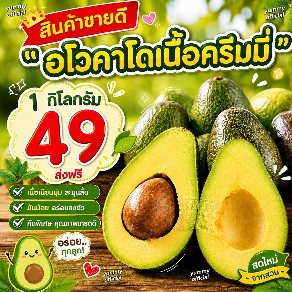 จัดดส่งฟรี!!! Avocado อโวคาโด =5กิโลกรัม= พันธุ์พื้นเมือง Hass แฮสนิวซีเเลนด์ แฮสราชาอโวคาโด้ แฮส อโวคาโด้แฮส อโวคาโด้