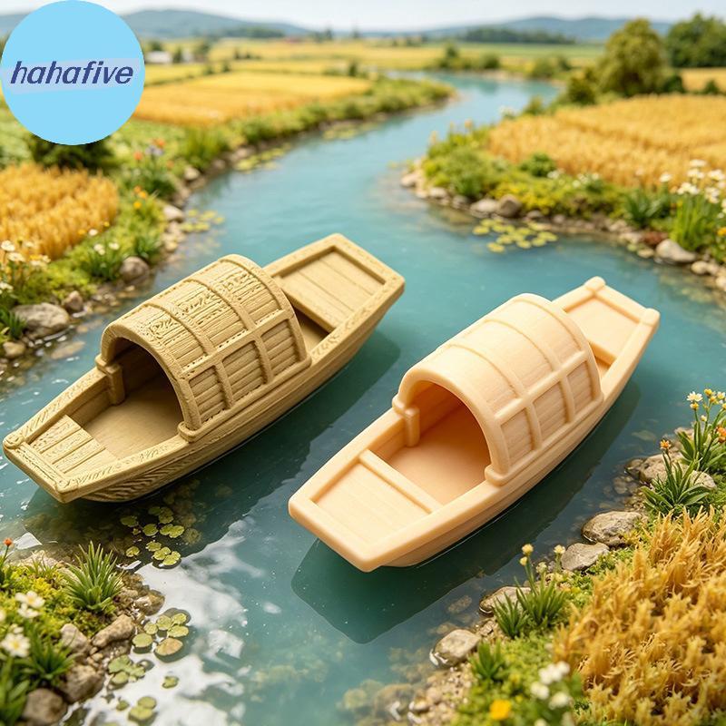 HAHA Miniature จําลองตกปลาเรือเครื่องประดับรายละเอียดสูงเรซิ่นเรือสําหรับ Home Office Desk Decor Sai