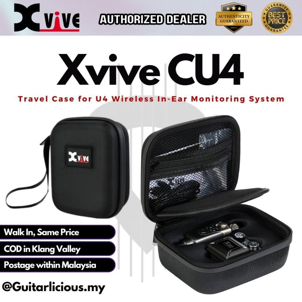 Xvive CU4 Travel Case Storage สําหรับระบบตรวจสอบอินเอียร์ไร้สาย U4