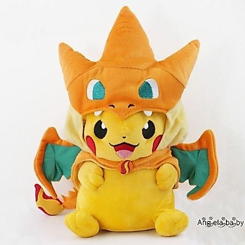 Iey-pogun ใหม่ Pikachu พร้อมหมวก Charizard ของเล่นนุ่ม Plush 9in เปิดปาก Plush ของเล่น