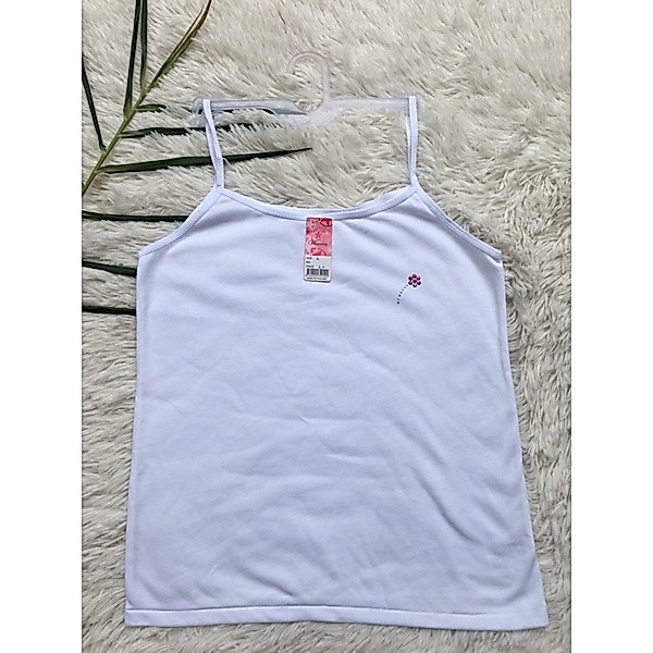 เสื้อซับสายเดี่ยว สีขาว L XL มีลายนิดหน่อย #A6
