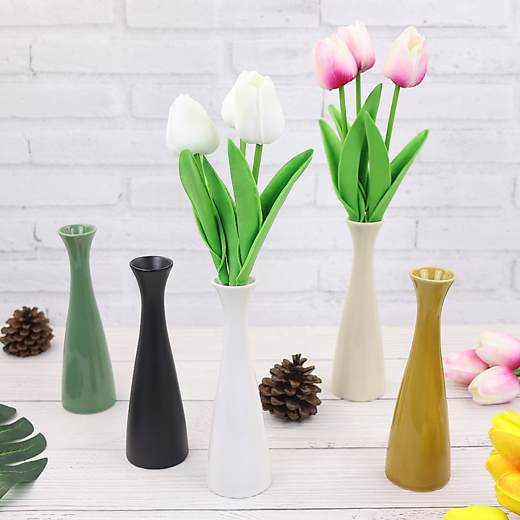 แจกันดอกไม้เซรามิค Vase Ceramic แจกันดอกไม้และดอกไม้ประดิษฐ์สำหรับตกแต่งบ้านสไตล์มินิมอล มีหลายแบบให้เลือก