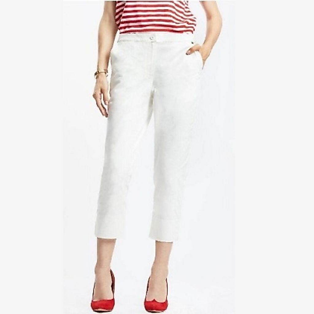 GSP - Chino Pants กางเกงผู้หญิง ขาครอป สีขาว P9X1WH