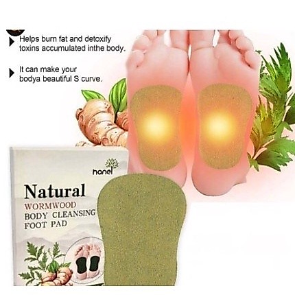 แผ่นแปะเท้าสมุนไพร ลดความเมื่อยล้า Natural Wormwood Body Cleansing foot Pads ***1 กล่องบรรจุ 10 แผ่น