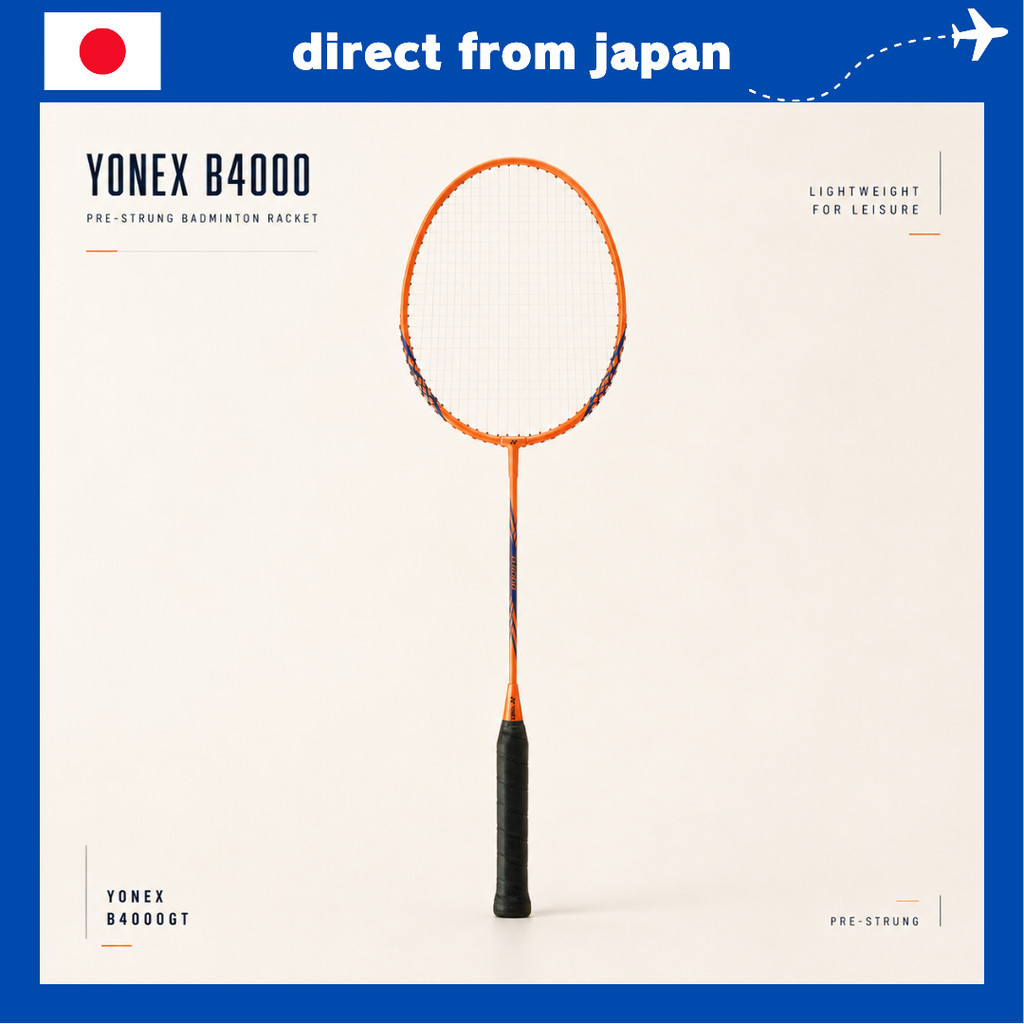 Yonex B4000 / B4000GT Badminton Racket – Lightweight, Pre-Strung Leisure Racket, G4