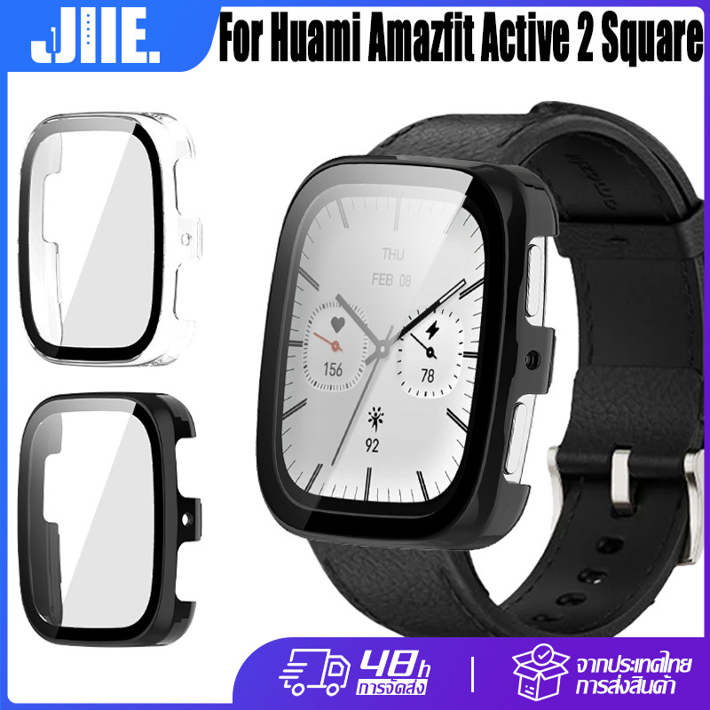 เคสพีซี สำหรับ Huami Amazfit Active 2 Square กระจกนิรภัยเคส กรณีป้องกันรอยขีดข่วน สำหรับ Huami อมาซฟิต แอคทีฟ 2 สแควร์
