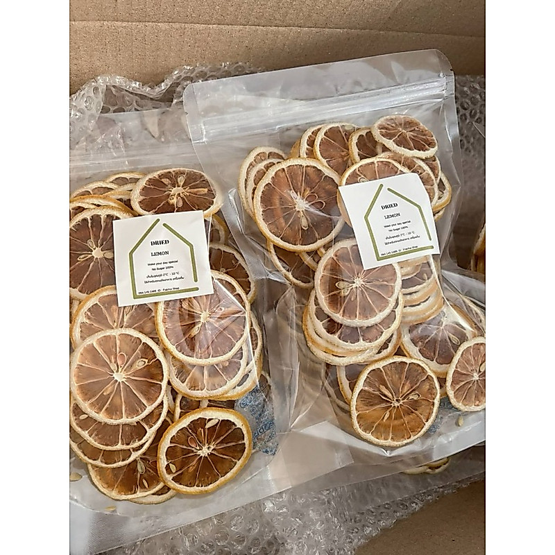 Dried Lemon (เลมอนสไลด์อบแห้ง )คละเกรด 150กรัมใช้ตกแต่งอาหาร เครื่องดื่ม