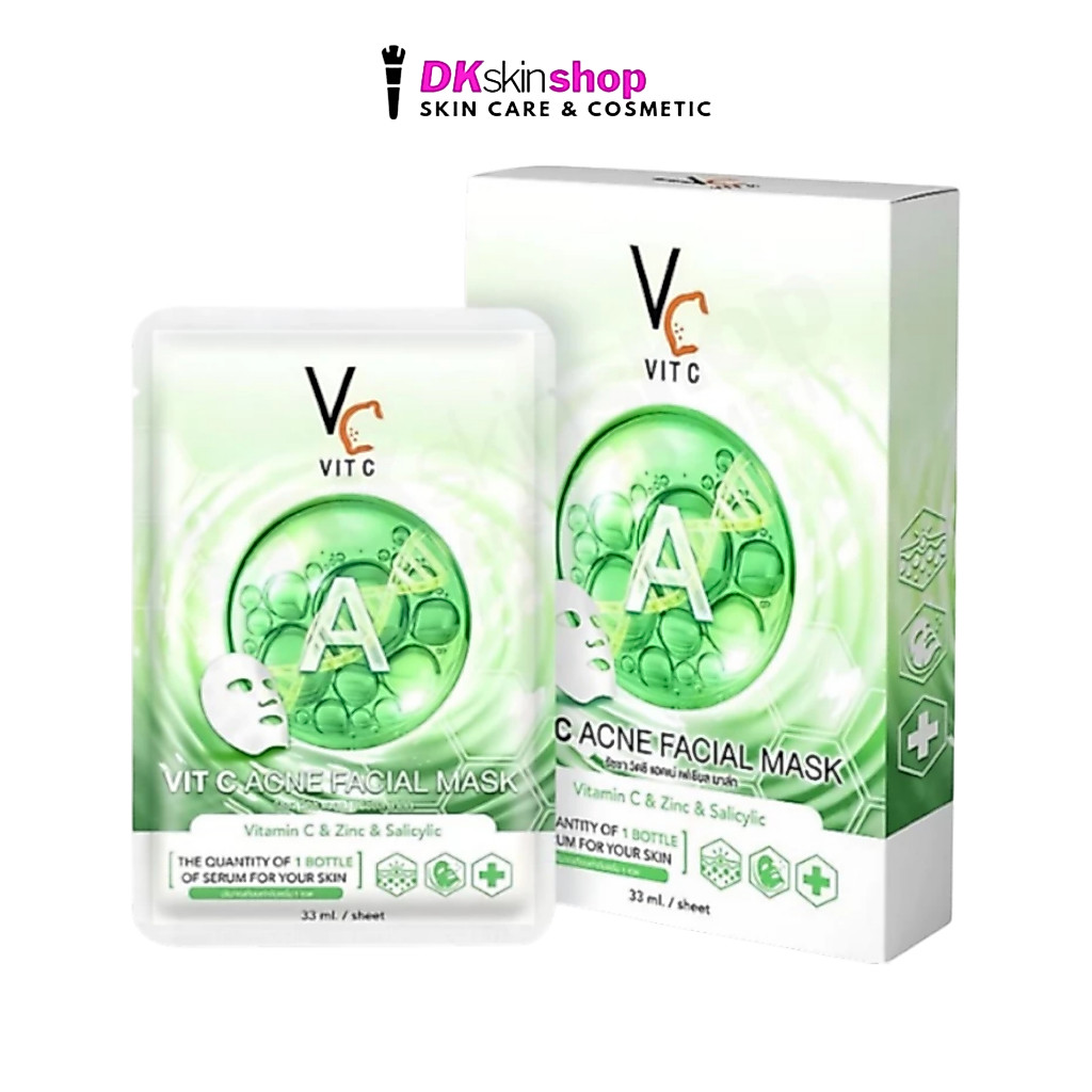 รัชชา วิตซี แอคเน่ เฟเชียล มาส์ก (แบบซอง) Ratcha VitC VC Acne Facial Mask (มาส์กหน้าน้องฉัตรสีเขียว)