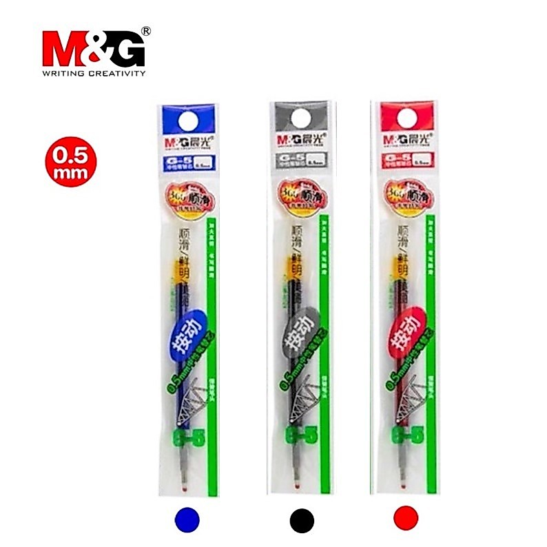 ไส้ปากกา M&G หมึกเจล  AGR67T02  แบบกด รุ่น G5 (ราคาต่อ 3 อัน)  รุ่น  GP1008,AGP02376