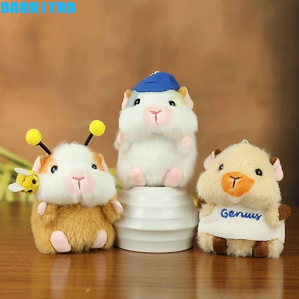 BARR1YRB หนูตะเภาตุ๊กตาพวงกุญแจ,ตุ๊กตาสัตว์ Bee Plush Guinea Pig พวงกุญแจ,น่ารักการ์ตูน Interactive Hoodie หนูแฮมสเตอร์จี้กระเป๋าเป้สะพายหลังตกแต่ง