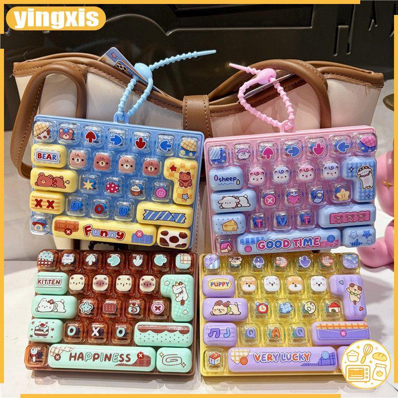 [ใหม่] Dpression Sensory Toy น่ารัก 26 คีย์ Cli ปุ่มของเล่นกระเป๋าแบบพกพาสําหรับการเดินทางยาวบรรเทาความเบื่อหน่าย [TH]