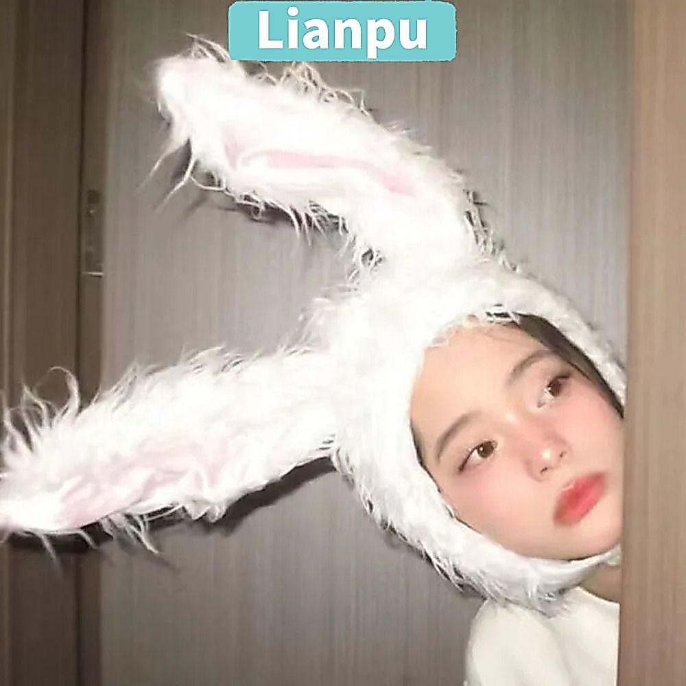 หมวกหูกระต่าย LIANPU, หมวกคลุมหูตุ๊กตา Kawaii, ฤดูหนาวที่อบอุ่นน่ารักหัวกระต่ายอุ่นคอสเพลย์อุปกรณ์ประกอบฉาก