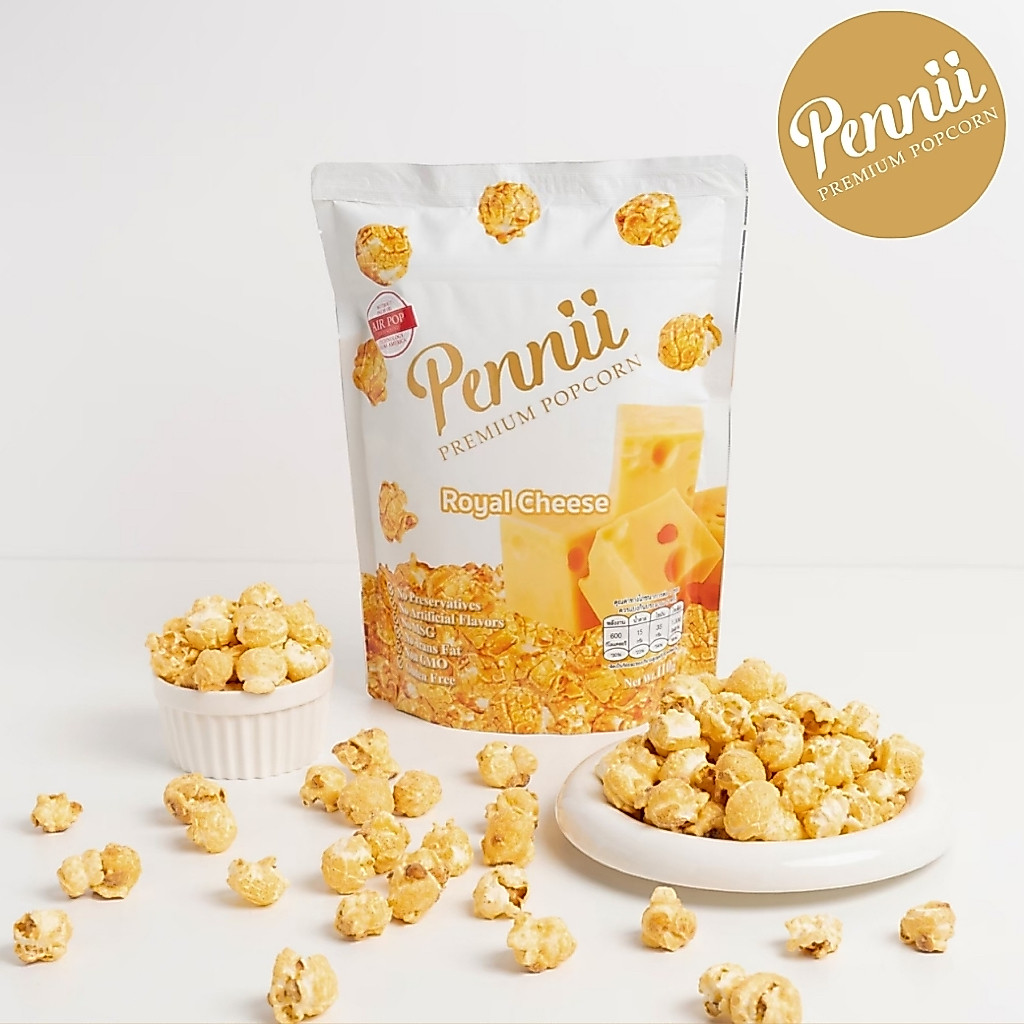 ขนมป๊อบคอร์น รสชีส Pennii Premium Popcorn : Royal Cheese
