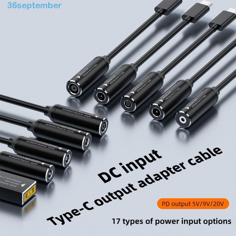 SEPTEMBER Type-C To DC Jack สายชาร์จ, PD 65W PD Output DC To Type-C สายชาร์จ, สะดวกจดจําอัตโนมัติอิน