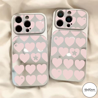 เคสไอโฟน 17เคสกระจก หัวใจสีพาสเทล สไตล์ฮิตกันกระแทก น่ารักสำหรับ IPhone 17 16 Air 15 11 13 12 14 Pro Max X XR 15 16 Plus