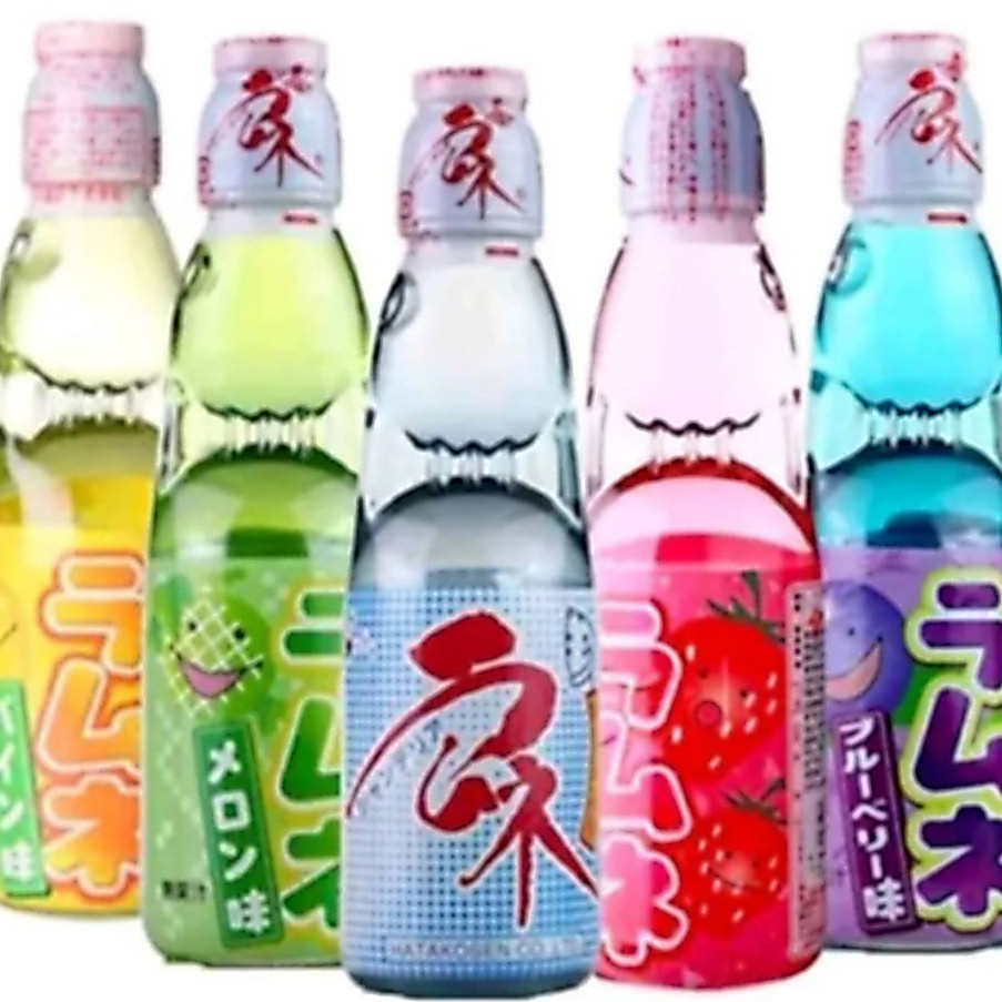 น้ำอัดลมญี่ปุ่น รามุเนะ (Ramune) หลากรสชาติ ขวดแก้ว 200 มล.มีทั้งหมด 5 รสชาติให้เลือก