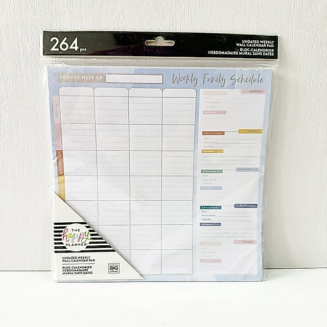 MAMBI Happy Planner Undated Weekly Wall Calendar 9"X9" - Family Schedule