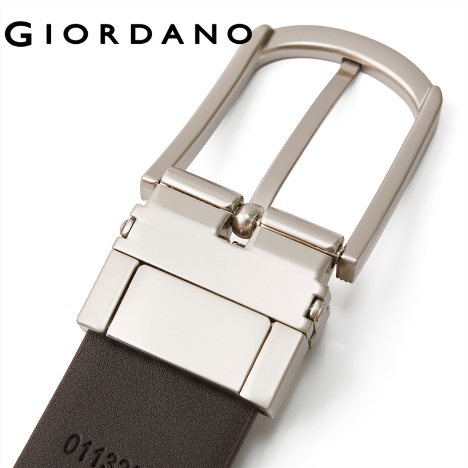 GIORDANO حزام رجالي جلد طبيعي بإبزيم دبوس — صورة 5