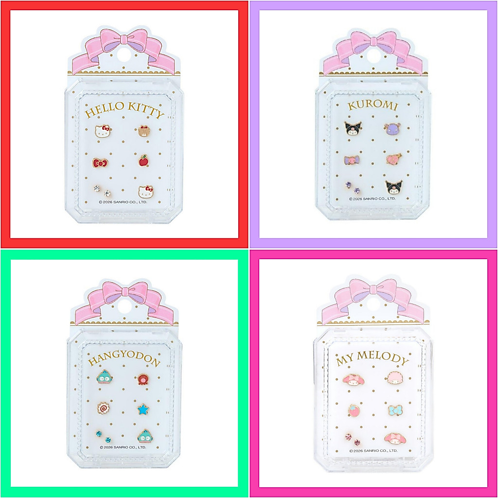 💜 แท้ 100% ต่างหู Sanrio ❤️ ต้มหู ตุ้มหู เครื่องประดับ