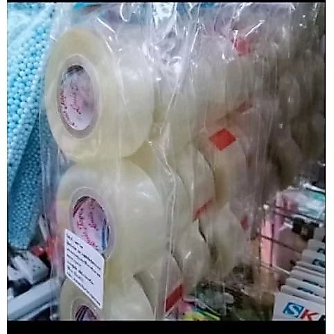 [ยกโหล12แพ็ค]เทปกาวใสแพ็ค3ชิ้นได้12แพ็คเทปกาวใสเนื้อดีม้วนเล็ก