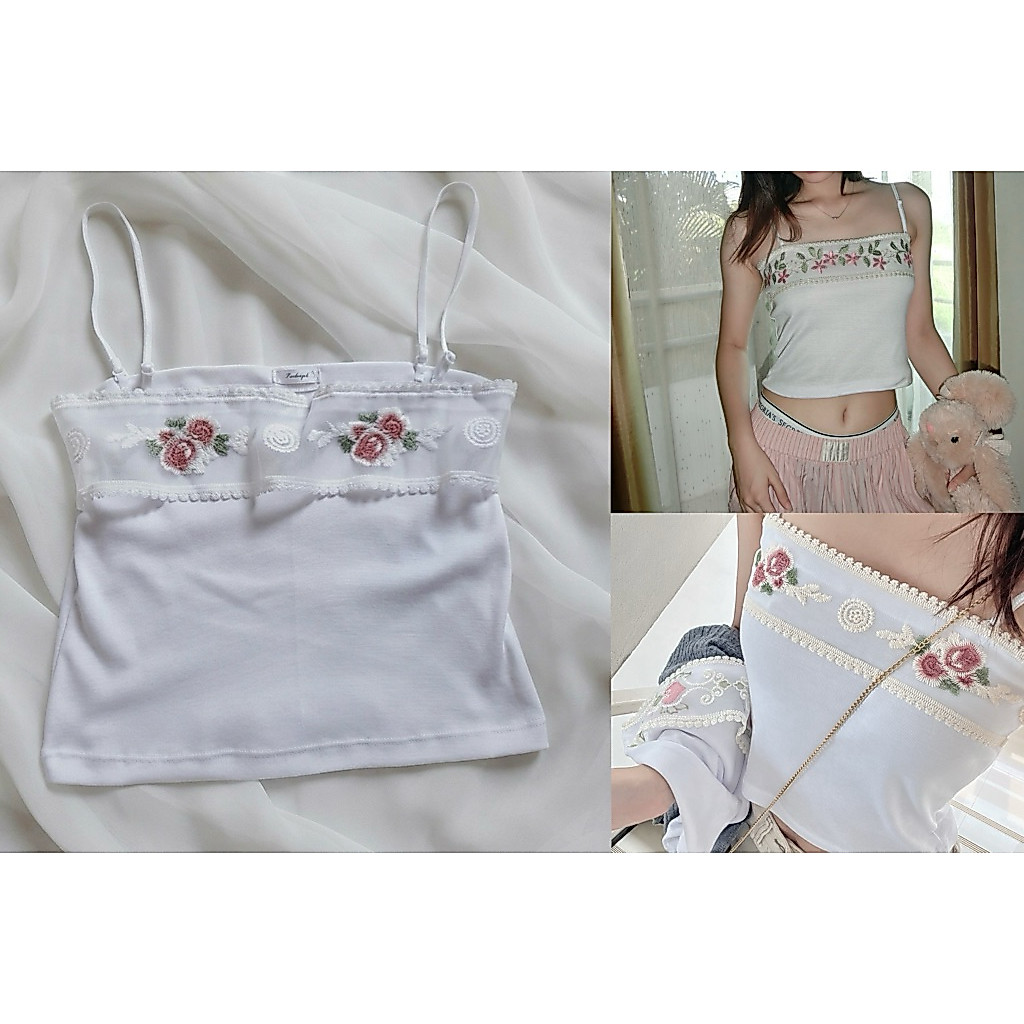 Fabriqch.co 🩰🎀 Linda tanktop สายเดี่ยวขอบเจ้าหญิงสุดน่ารัก
