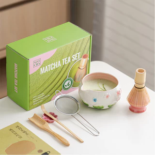 ถ้วยชงมัทฉะ Chawan 560ml ถ้วยเซรามิกญี่ปุ่น มีปากเท ชามมัทฉะ ลายดอกไม้เพ้นท์มือ ชงชาเขียว ชงชา